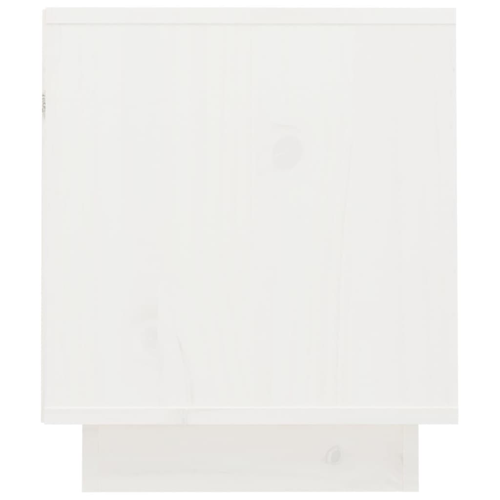 vidaXL Szafka pod telewizor, biała, 70x34x40 cm, lite drewno sosnowe