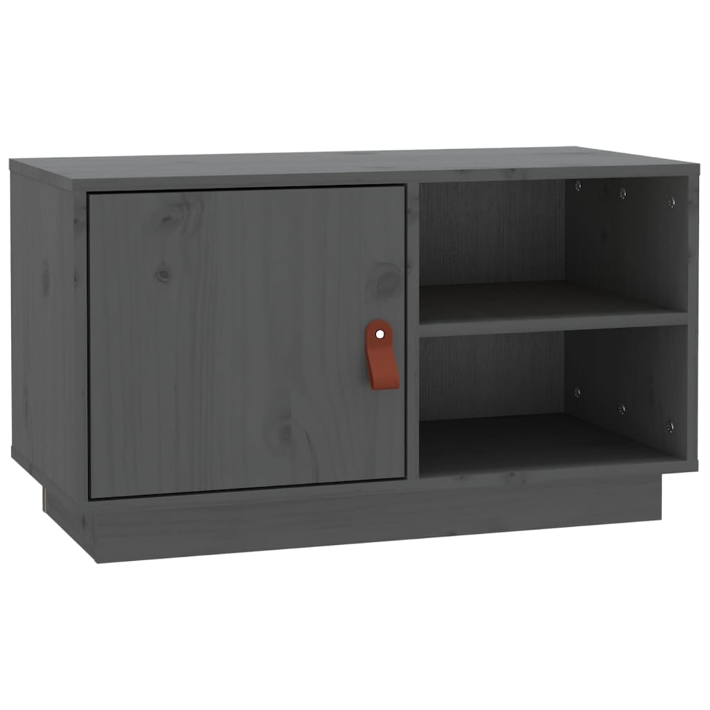 vidaXL Szafka pod TV, szara, 70x34x40 cm, lite drewno sosnowe