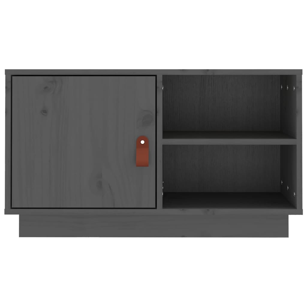 vidaXL Szafka pod TV, szara, 70x34x40 cm, lite drewno sosnowe