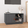 vidaXL Szafka pod TV, szara, 70x34x40 cm, lite drewno sosnowe