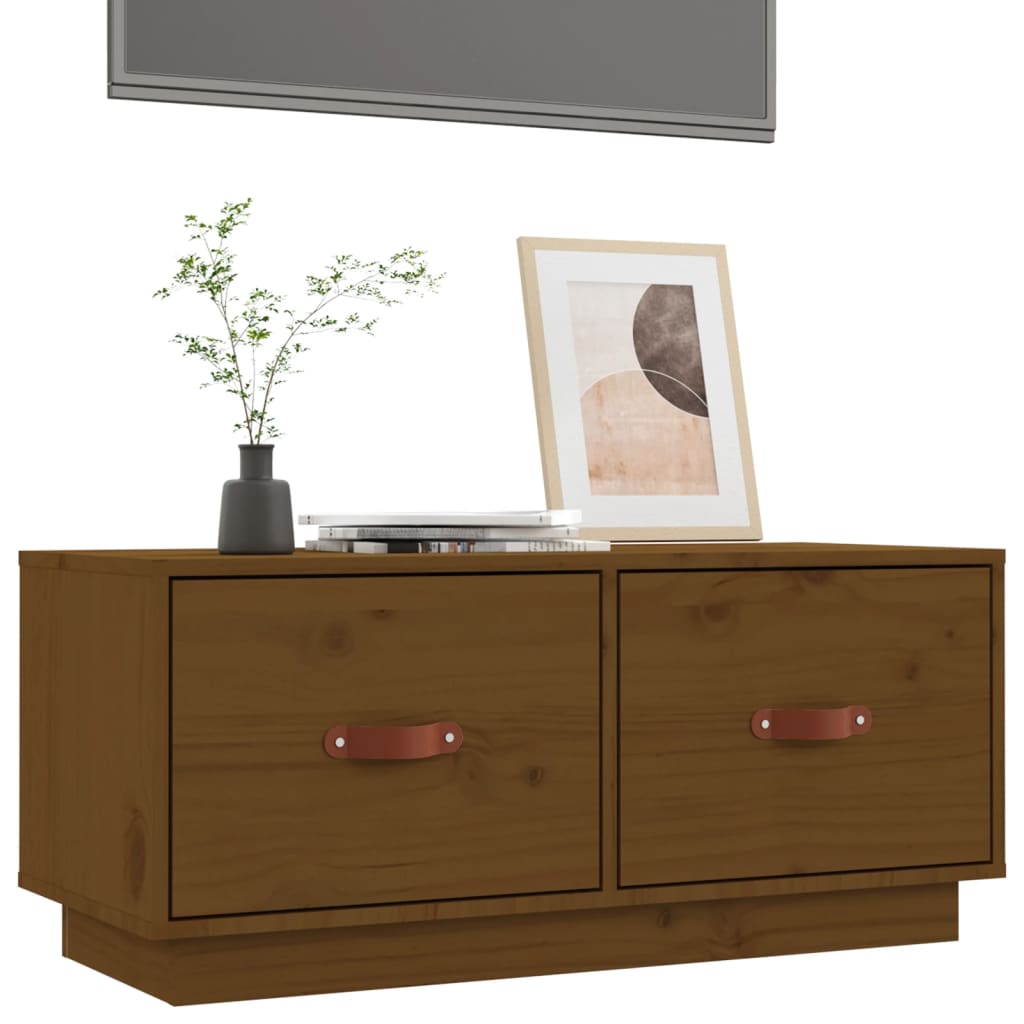 vidaXL Szafka pod telewizor, miodowy brąz, 80x34x35 cm, drewno sosnowe