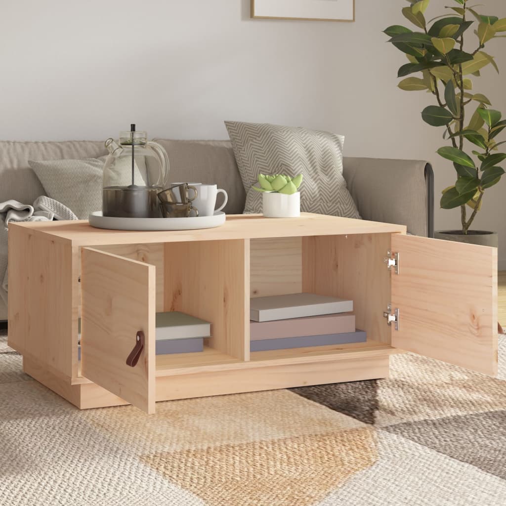 vidaXL Stolik kawowy, 80x50x35 cm, lite drewno sosnowe