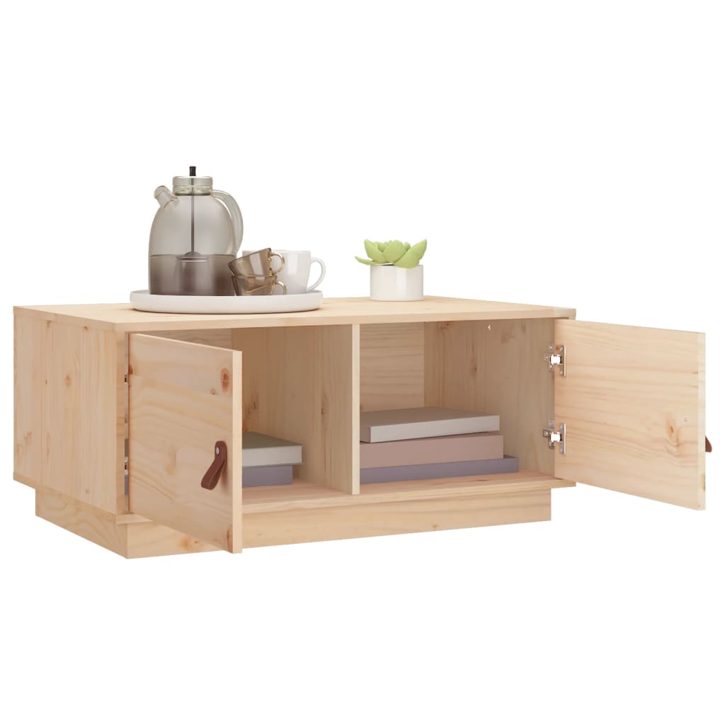vidaXL Stolik kawowy, 80x50x35 cm, lite drewno sosnowe