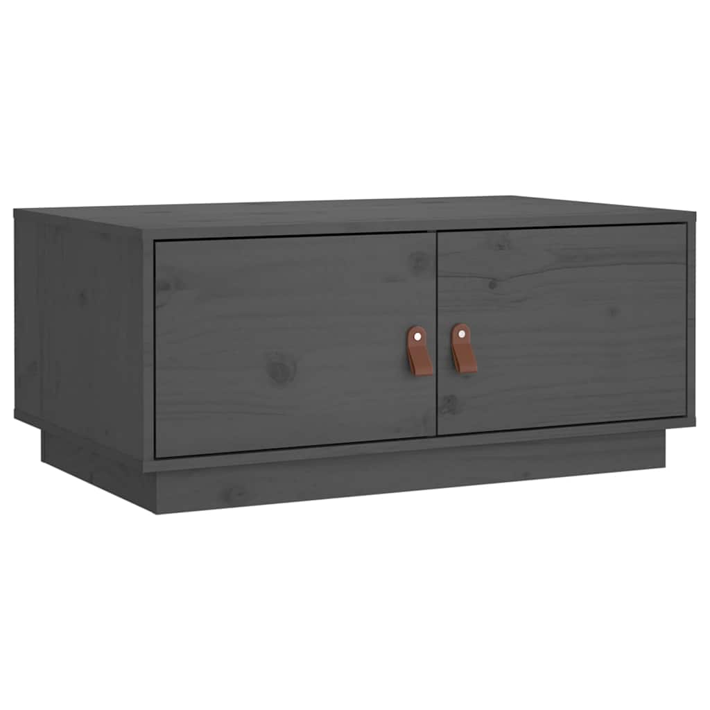 vidaXL Stolik kawowy, szary, 80x50x35 cm, lite drewno sosnowe