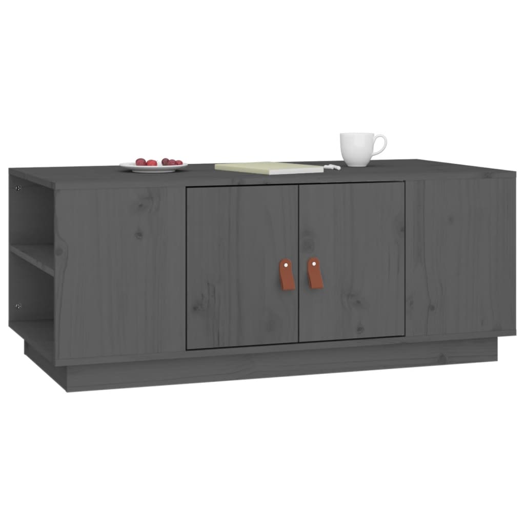 vidaXL Stolik kawowy, szary, 100x50x41 cm, lite drewno sosnowe