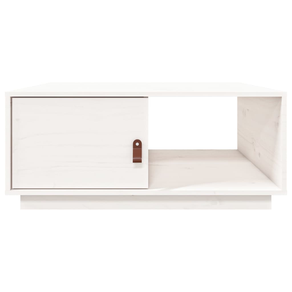 vidaXL Stolik kawowy, biały, 80x50x35,5 cm, lite drewno sosnowe
