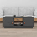vidaXL Stolik kawowy, szary, 100x50x35 cm, lite drewno sosnowe