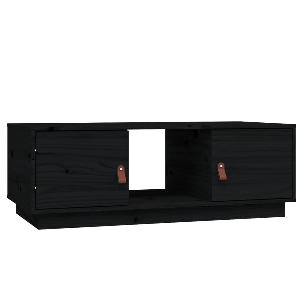 vidaXL Stolik kawowy, czarny, 100x50x35 cm, lite drewno sosnowe