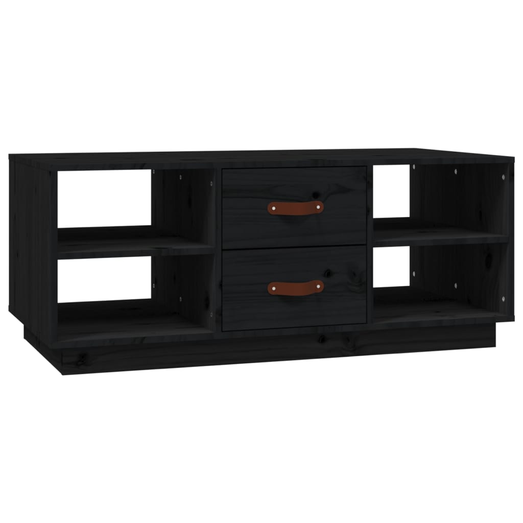 vidaXL Stolik kawowy, czarny, 100x50x41 cm, lite drewno sosnowe