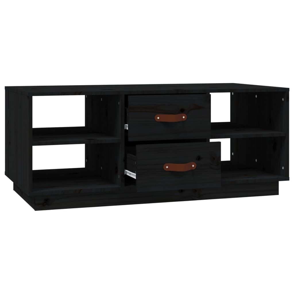vidaXL Stolik kawowy, czarny, 100x50x41 cm, lite drewno sosnowe