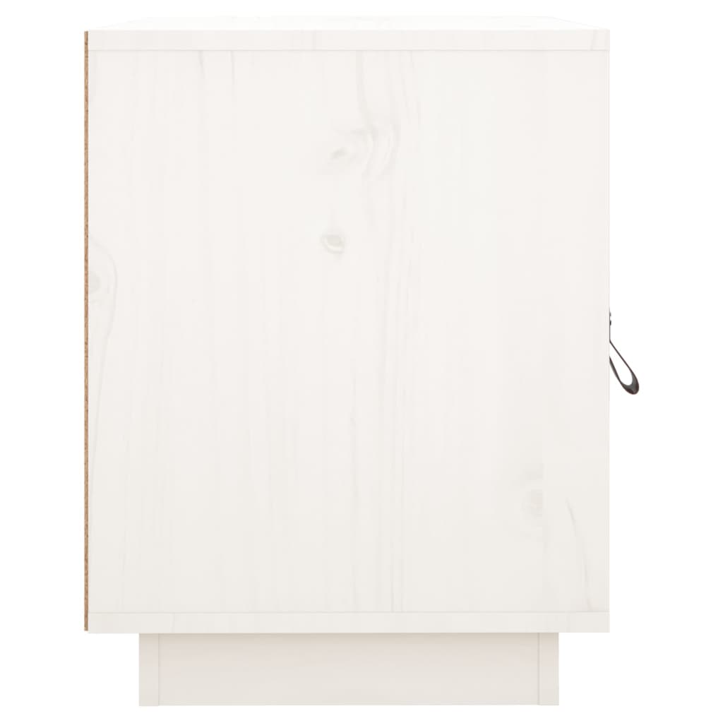 vidaXL Szafki nocne, 2 szt., białe, 40x34x45 cm, lite drewno sosnowe