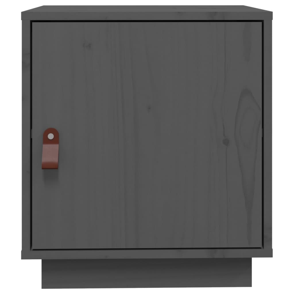 vidaXL Szafka nocna, szara, 40x34x45 cm, lite drewno sosnowe