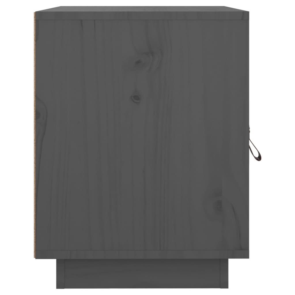 vidaXL Szafka nocna, szara, 40x34x45 cm, lite drewno sosnowe