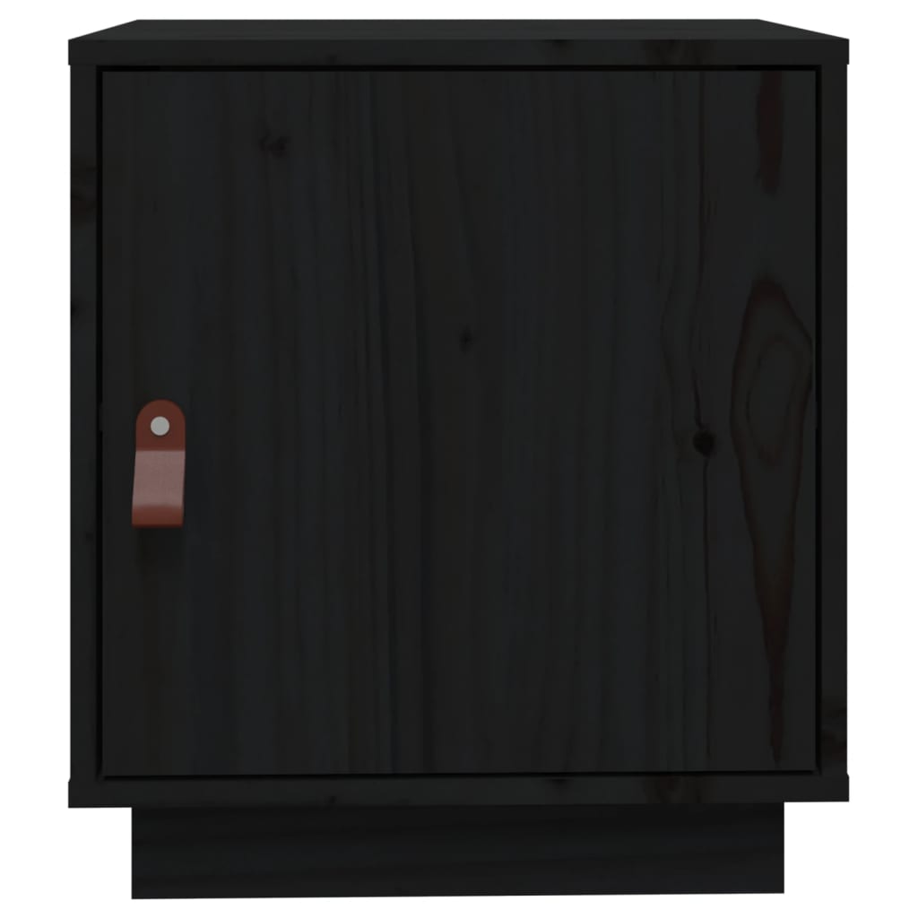 vidaXL Szafki nocne, 2 szt., czarne, 40x34x45 cm, lite drewno sosnowe