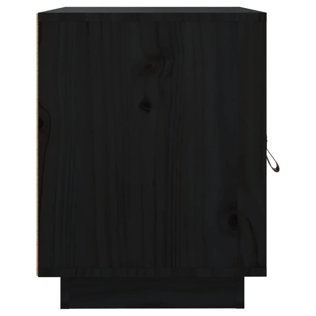 vidaXL Szafki nocne, 2 szt., czarne, 40x34x45 cm, lite drewno sosnowe