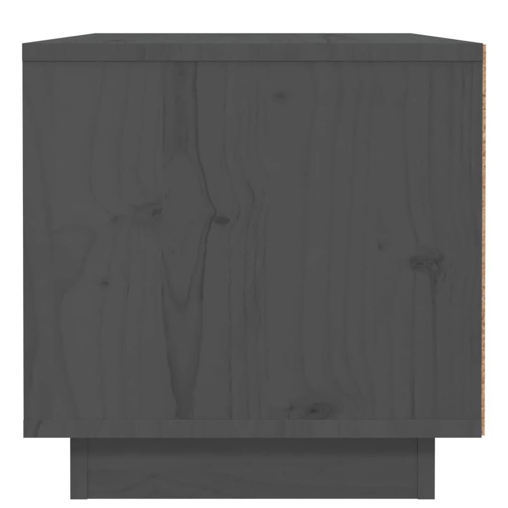 vidaXL Szafka nocna, szara, 40x34x35 cm, lite drewno sosnowe