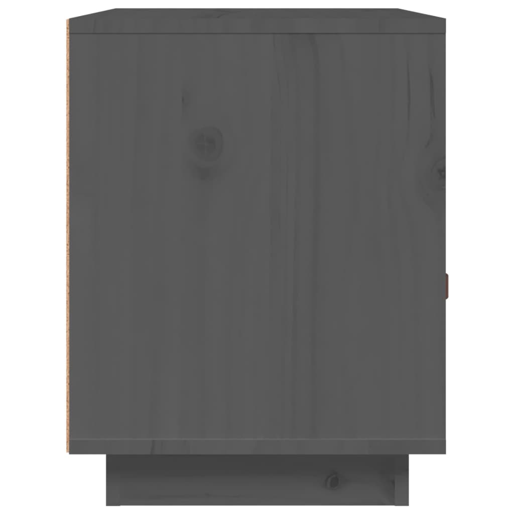 vidaXL Szafki nocne, 2 szt., szare, 40x34x45 cm, lite drewno sosnowe