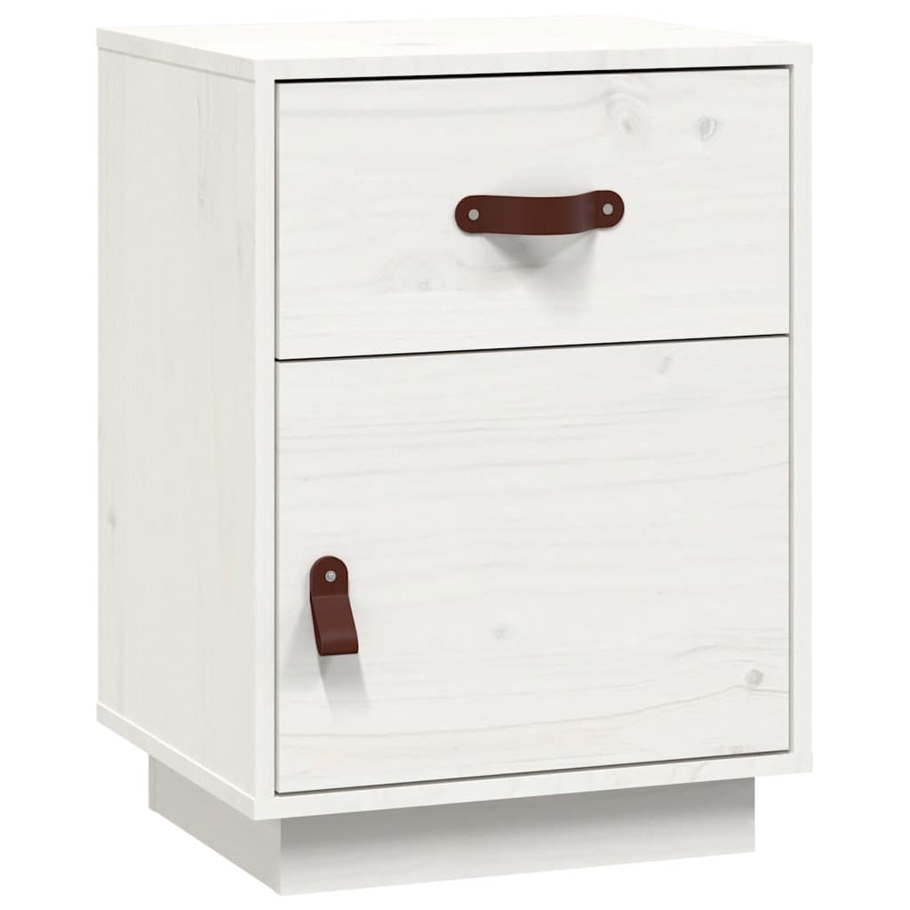 vidaXL Szafki nocne, 2 szt., białe, 40x34x55 cm, lite drewno sosnowe