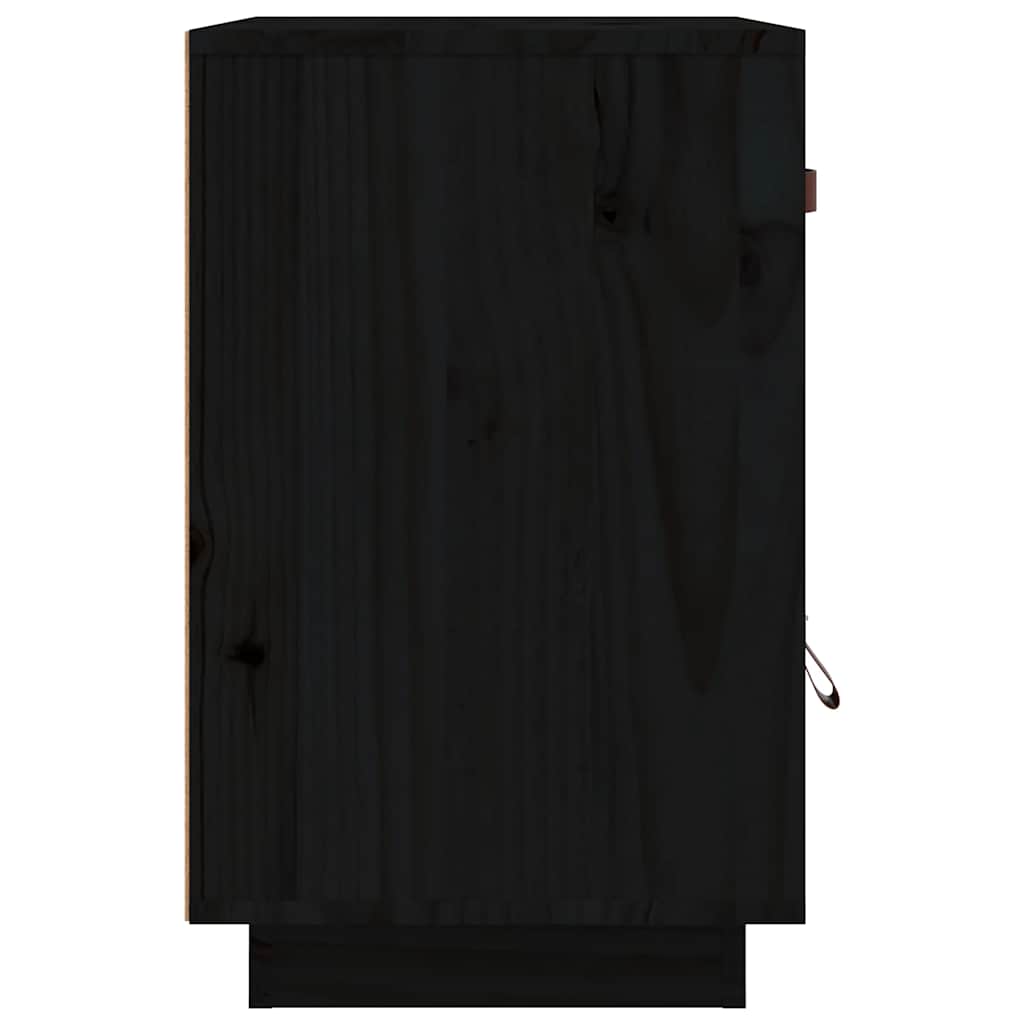 vidaXL Szafka nocna, czarna, 40x34x55 cm, lite drewno sosnowe