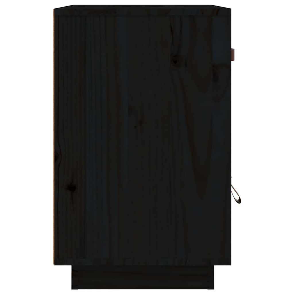 vidaXL Szafki nocne, 2 szt., czarne, 40x34x55 cm, lite drewno sosnowe