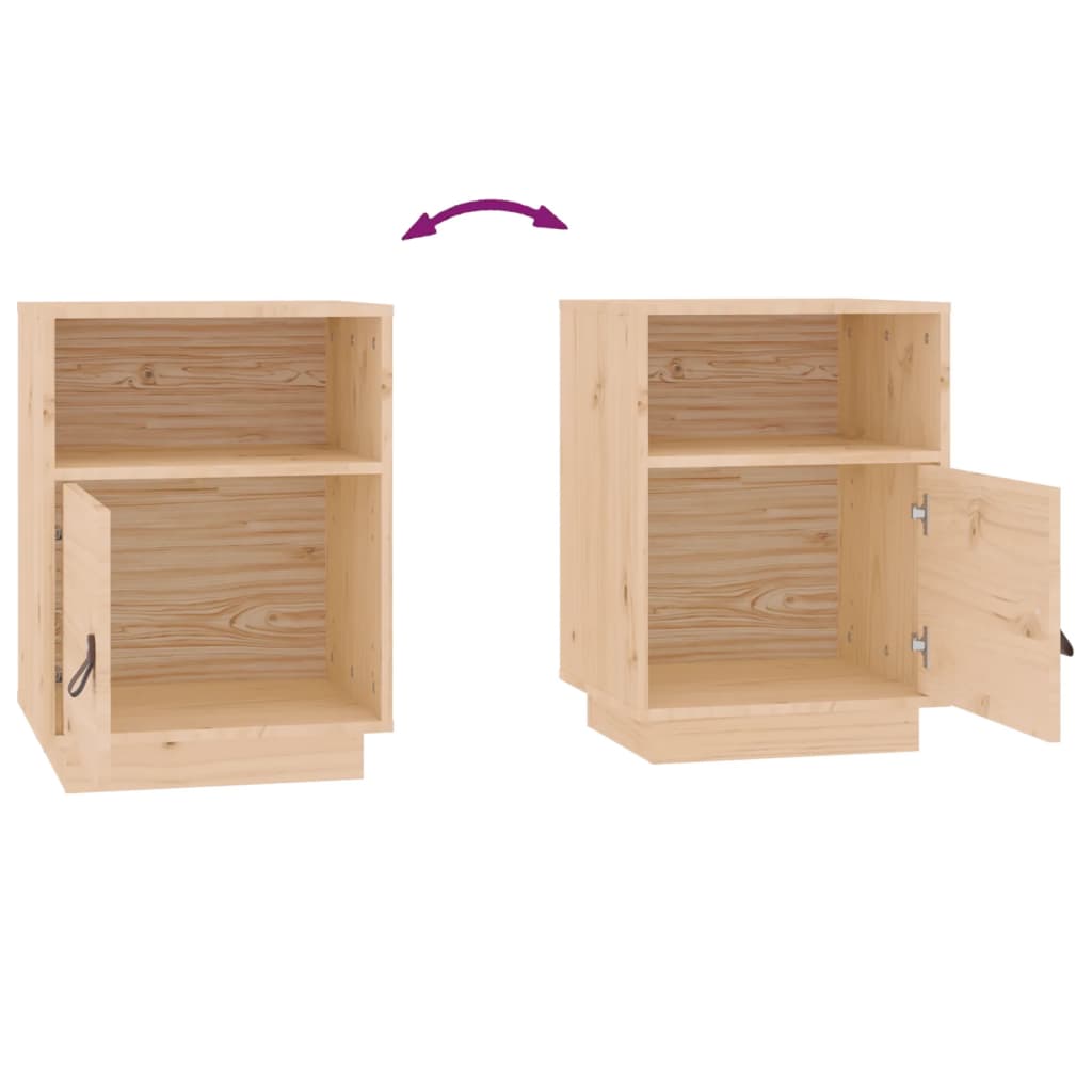 vidaXL Szafka nocna, 40x34x55 cm, lite drewno sosnowe