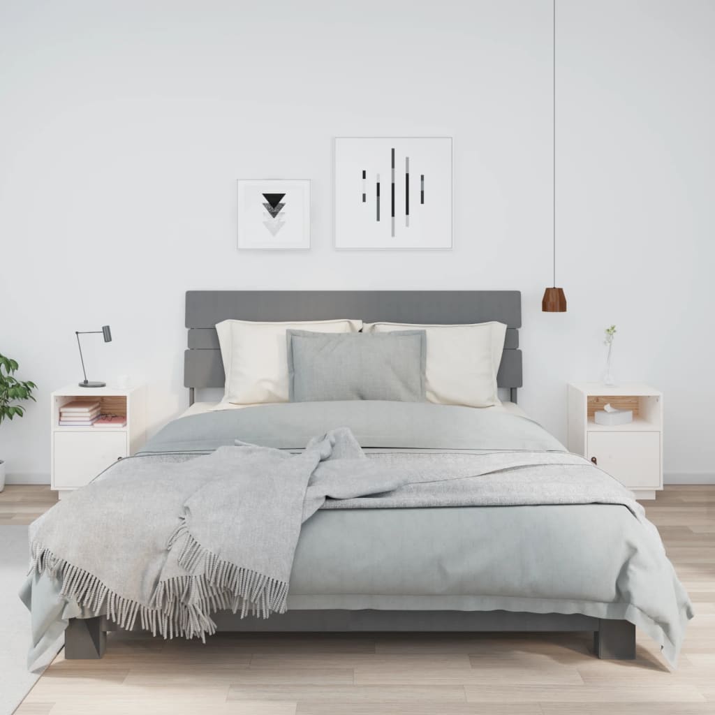 vidaXL Szafki nocne, 2 szt., białe, 40x34x55 cm, lite drewno sosnowe
