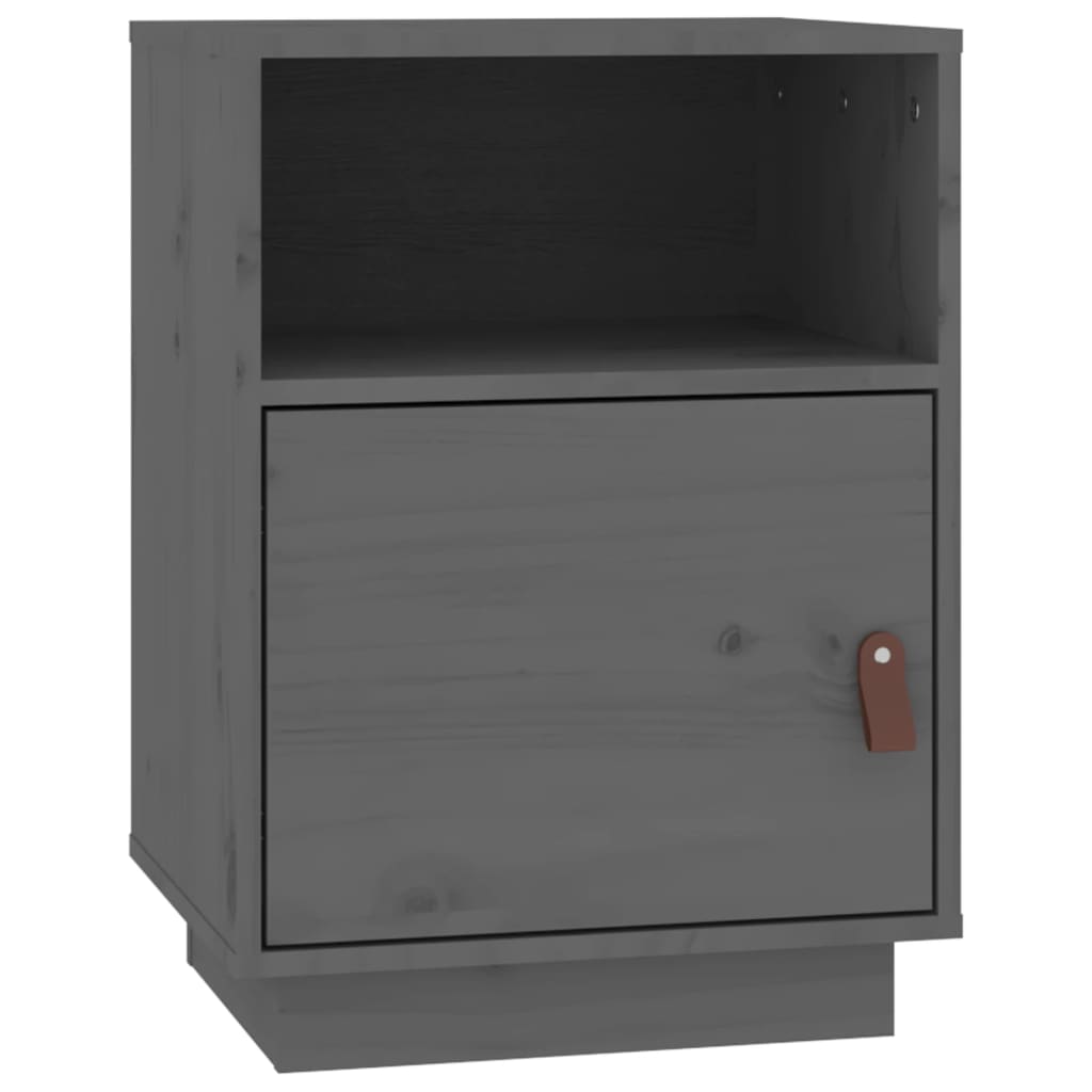 vidaXL Szafki nocne, 2 szt., szare, 40x34x55 cm, lite drewno sosnowe