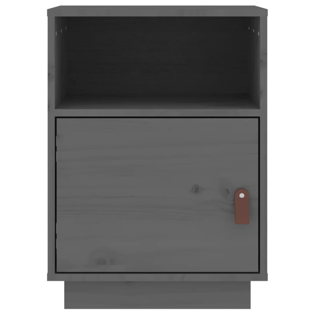 vidaXL Szafki nocne, 2 szt., szare, 40x34x55 cm, lite drewno sosnowe