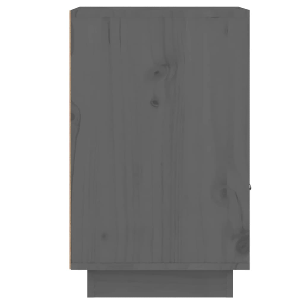 vidaXL Szafki nocne, 2 szt., szare, 40x34x55 cm, lite drewno sosnowe