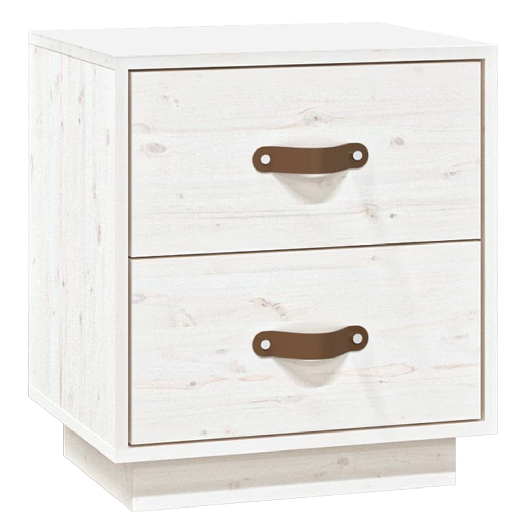  vidaXL Szafki nocne, 2 szt., białe, 40x34x45 cm, lite drewno sosnowe