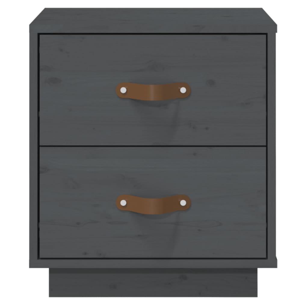  vidaXL Szafka nocna, szara, 40x34x45 cm, lite drewno sosnowe