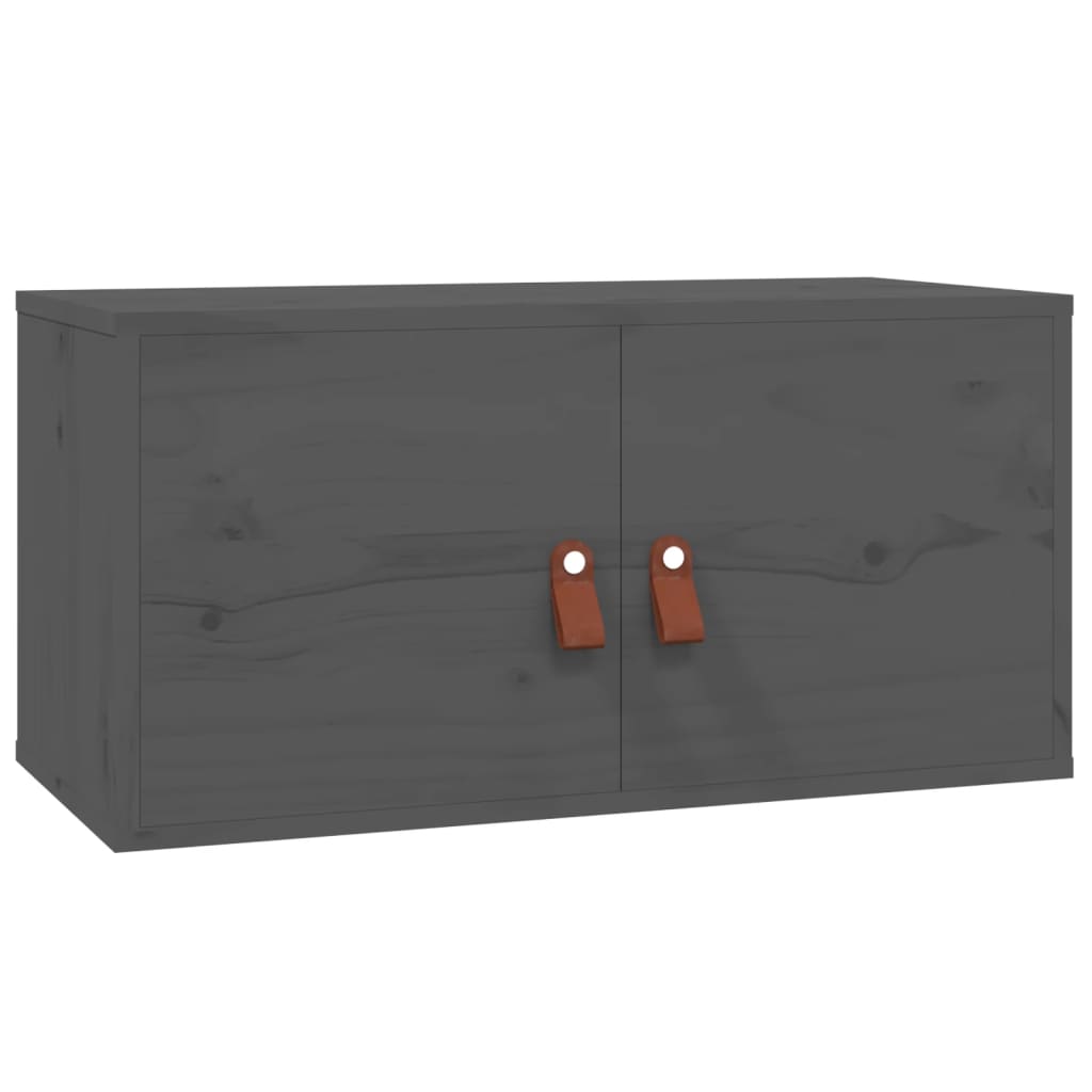 vidaXL Szafki ścienne, 2 szt., szare 60x30x30 cm, lite drewno sosnowe