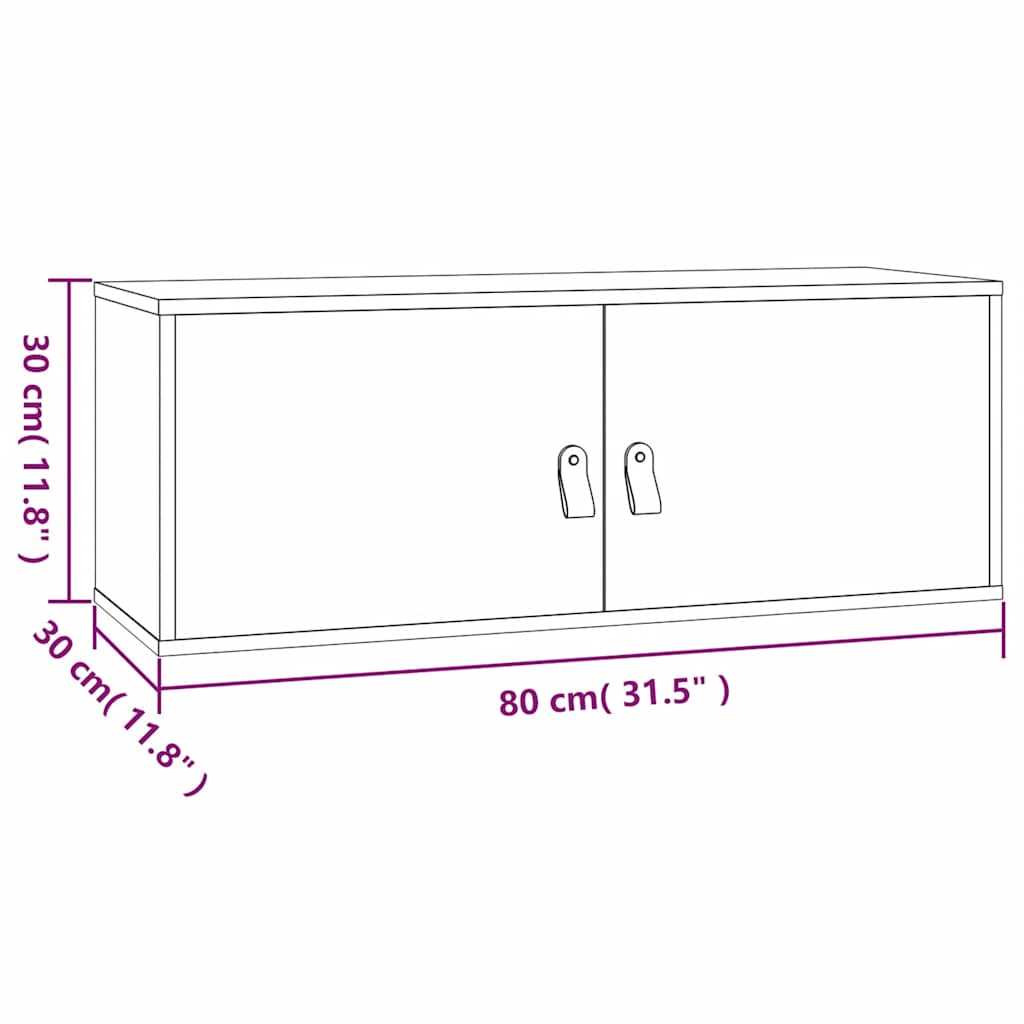 vidaXL Szafka ścienna, biała, 80x30x30 cm, lite drewno sosnowe
