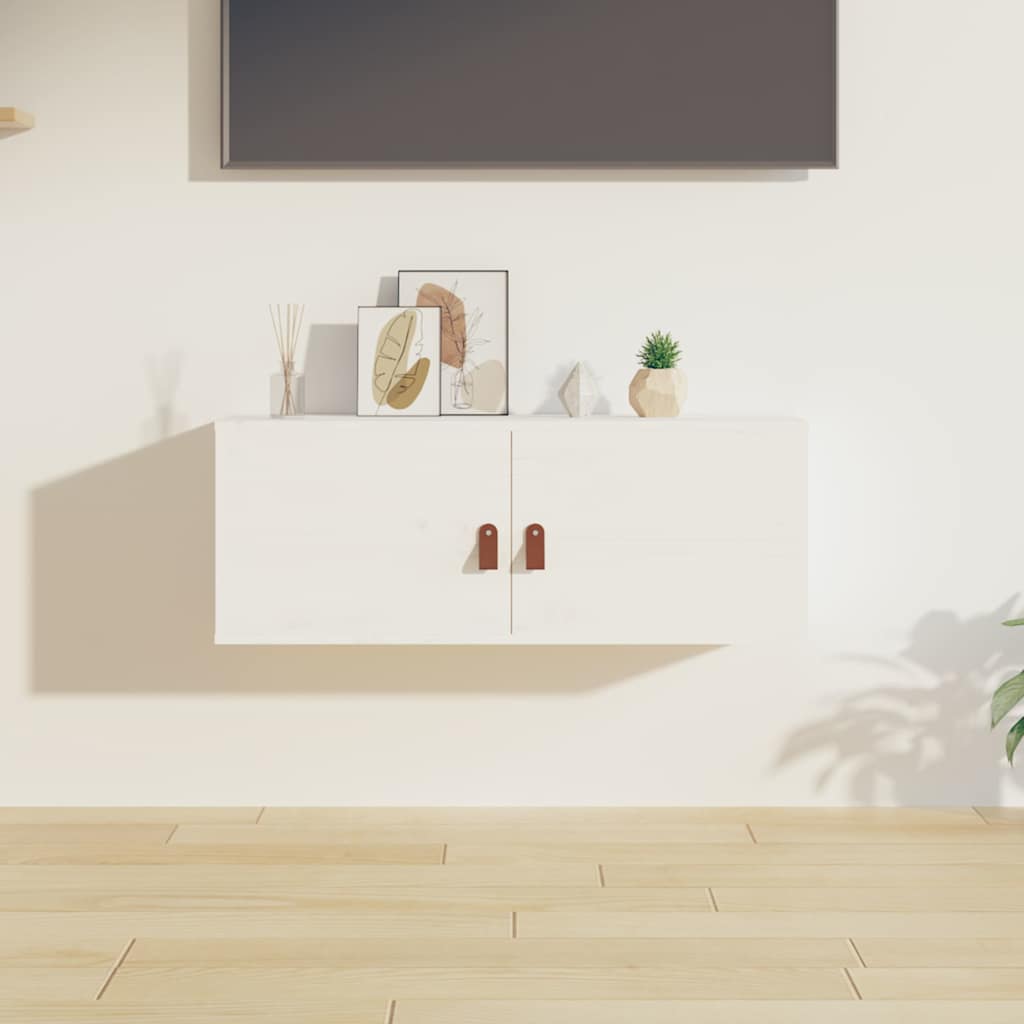 vidaXL Szafka ścienna, biała, 80x30x30 cm, lite drewno sosnowe