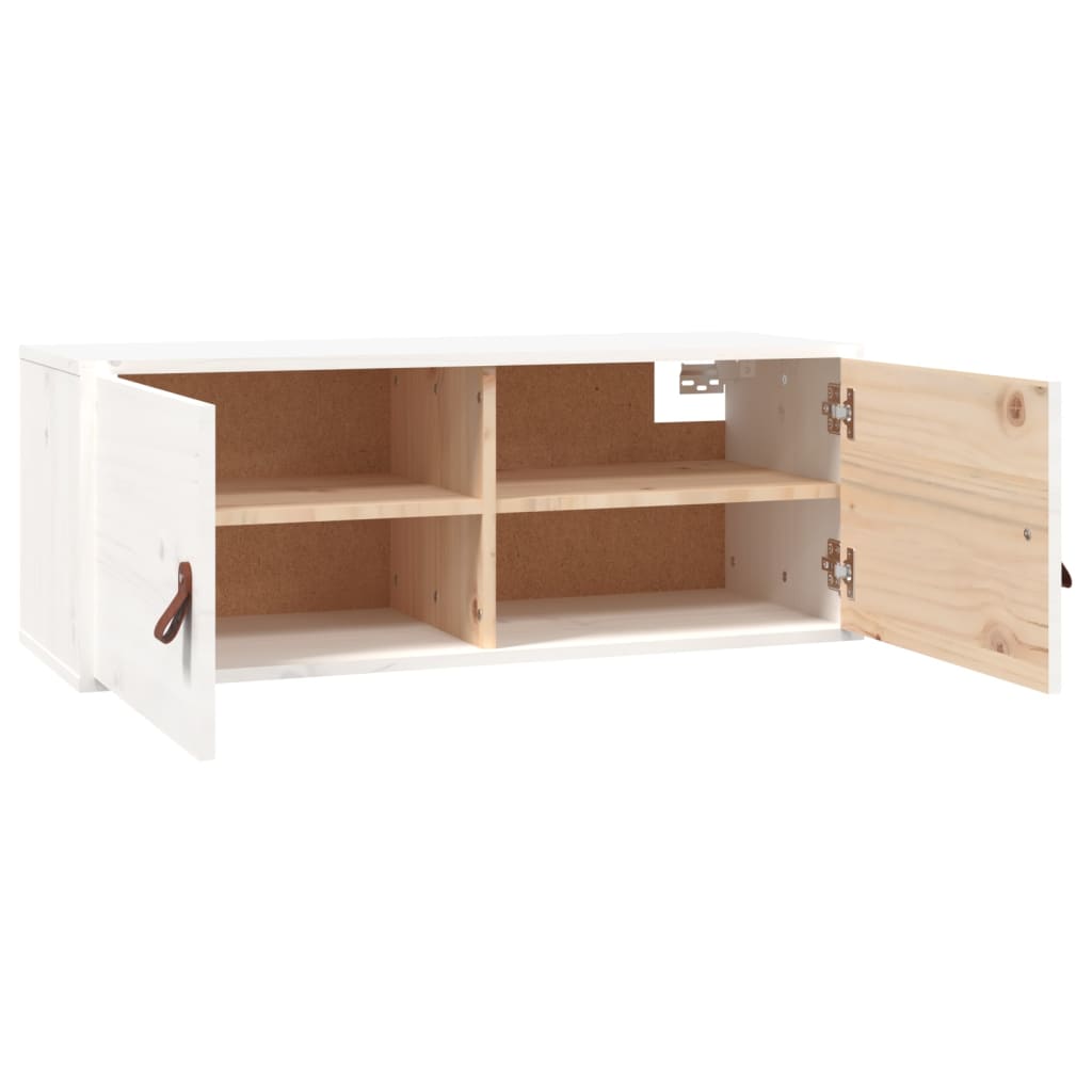vidaXL Szafki ścienne, 2 szt., białe, 80x30x30 cm, lite drewno sosnowe