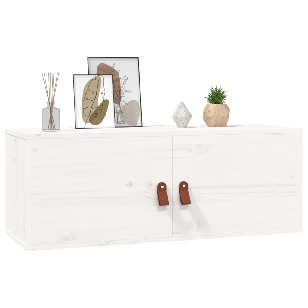vidaXL Szafki ścienne, 2 szt., białe, 80x30x30 cm, lite drewno sosnowe