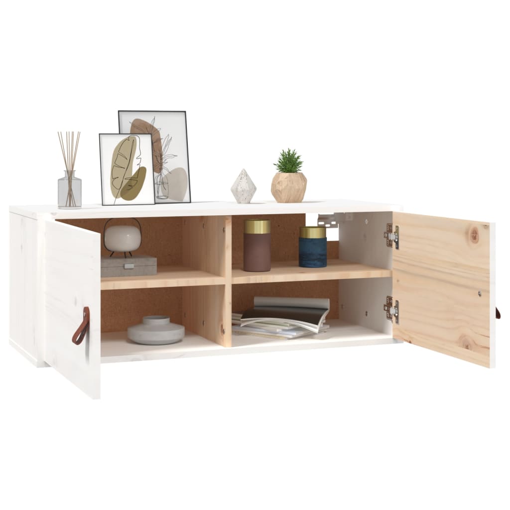 vidaXL Szafki ścienne, 2 szt., białe, 80x30x30 cm, lite drewno sosnowe