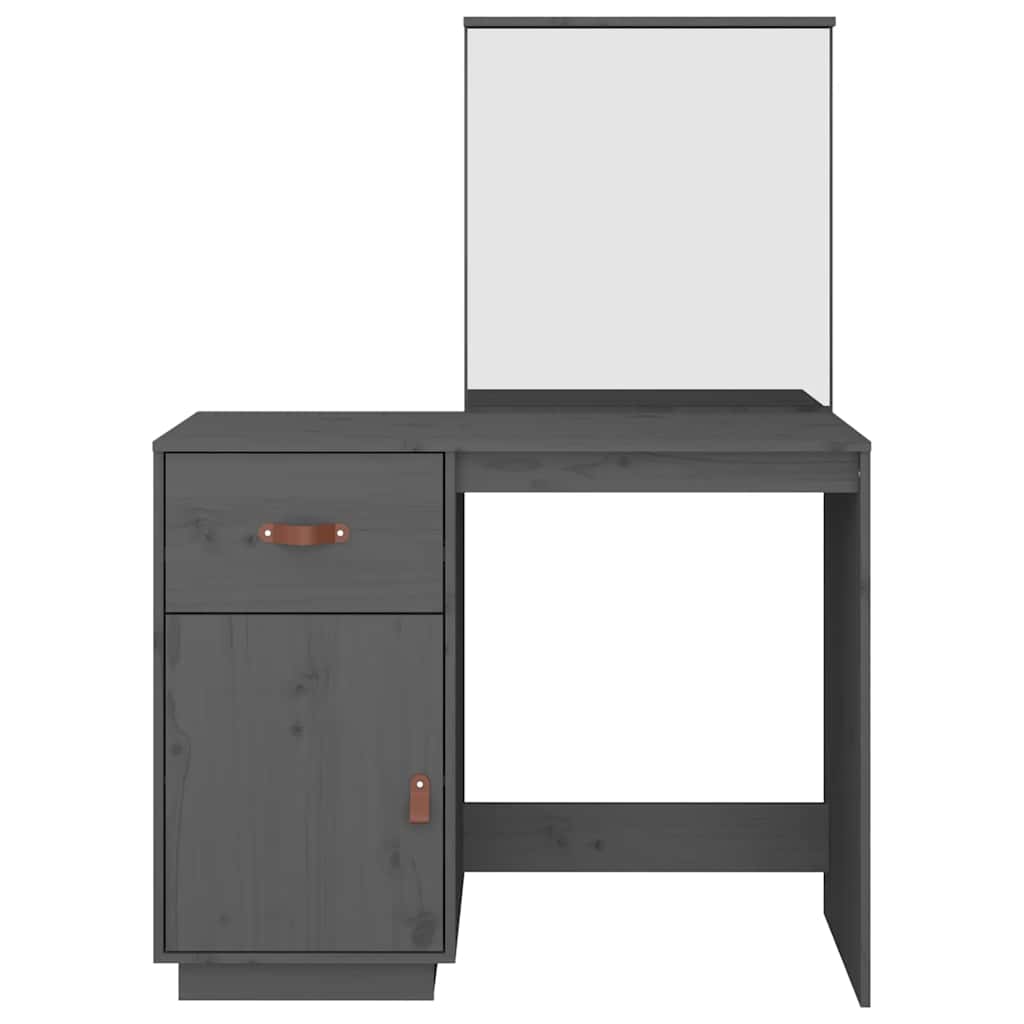 vidaXL Toaletka, szara, 95x50x134 cm, lite drewno sosnowe
