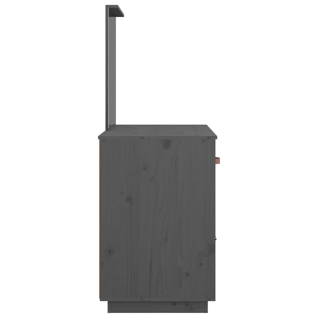 vidaXL Toaletka, szara, 95x50x134 cm, lite drewno sosnowe