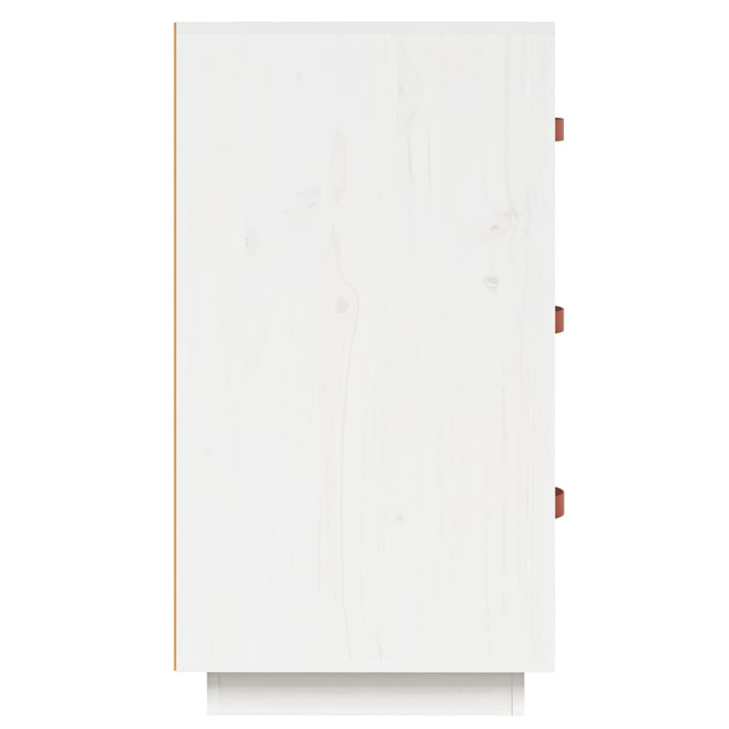 vidaXL Komoda, biała, 80x40x75 cm, lite drewno sosnowe