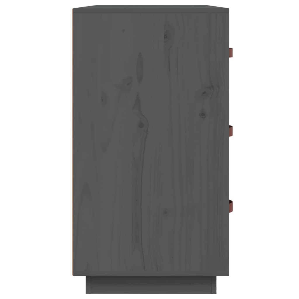 vidaXL Komoda, szara, 80x40x75 cm, lite drewno sosnowe