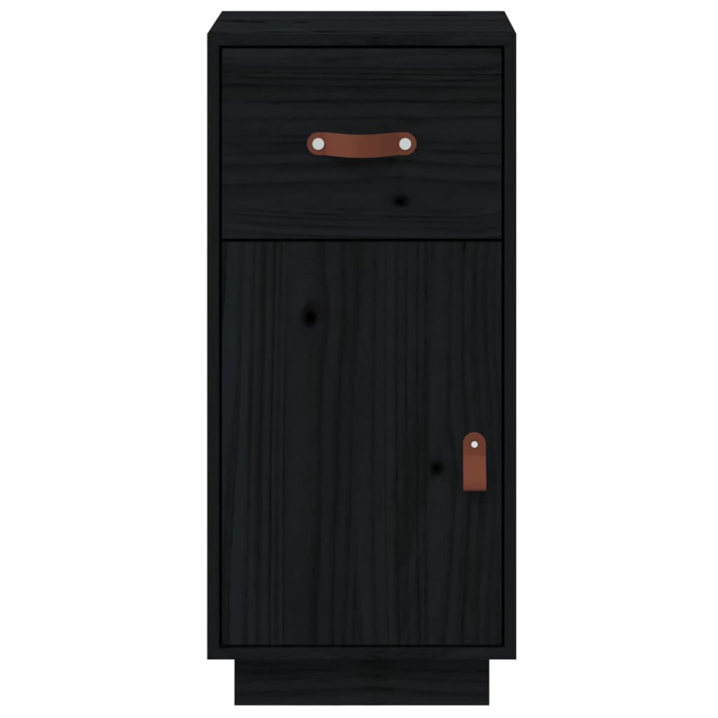 vidaXL Szafka, czarna, 34x40x75 cm, lite drewno sosnowe