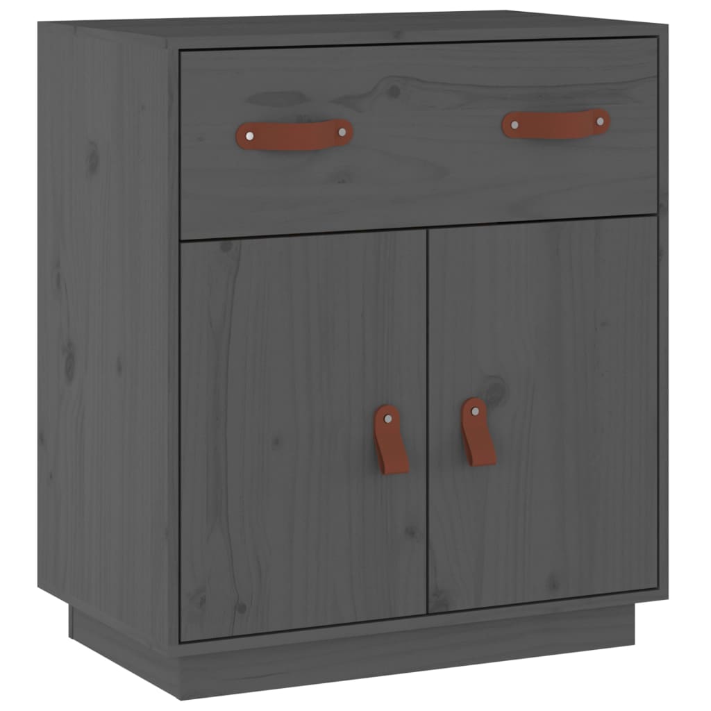 vidaXL Szafka, szara, 65,5x40x75 cm, lite drewno sosnowe