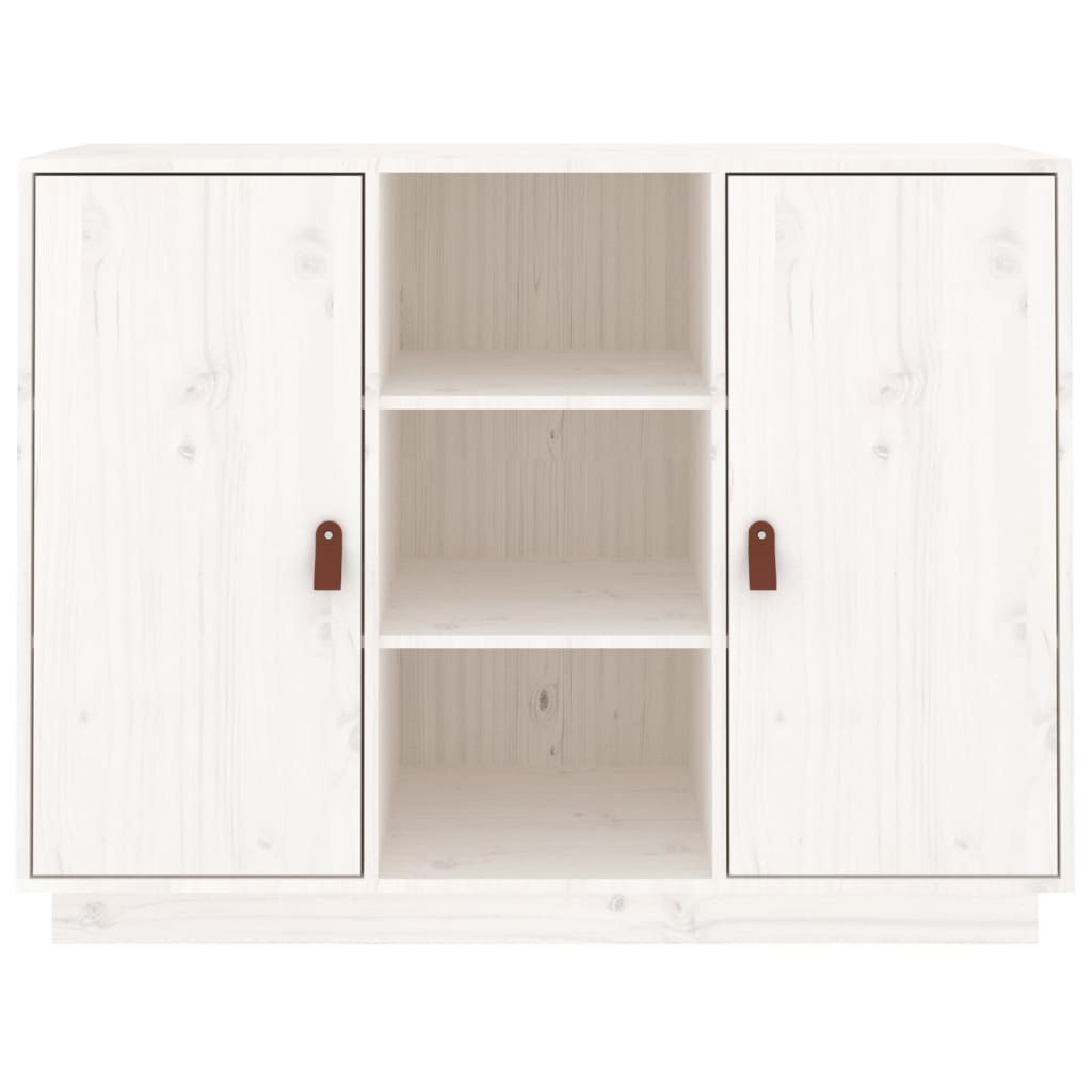 vidaXL Komoda, biała, 100x40x75 cm, lite drewno sosnowe