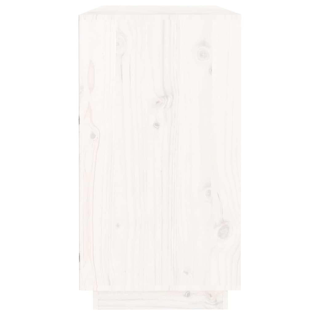 vidaXL Komoda, biała, 100x40x75 cm, lite drewno sosnowe