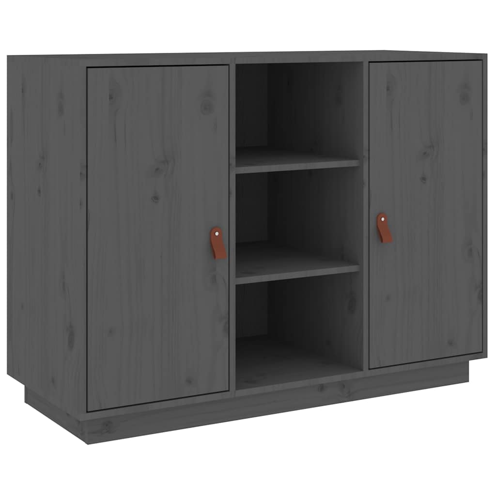 vidaXL Komoda, szara, 100x40x75 cm, lite drewno sosnowe