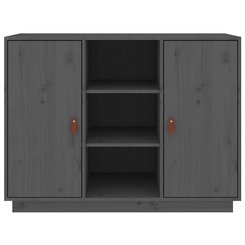 vidaXL Komoda, szara, 100x40x75 cm, lite drewno sosnowe