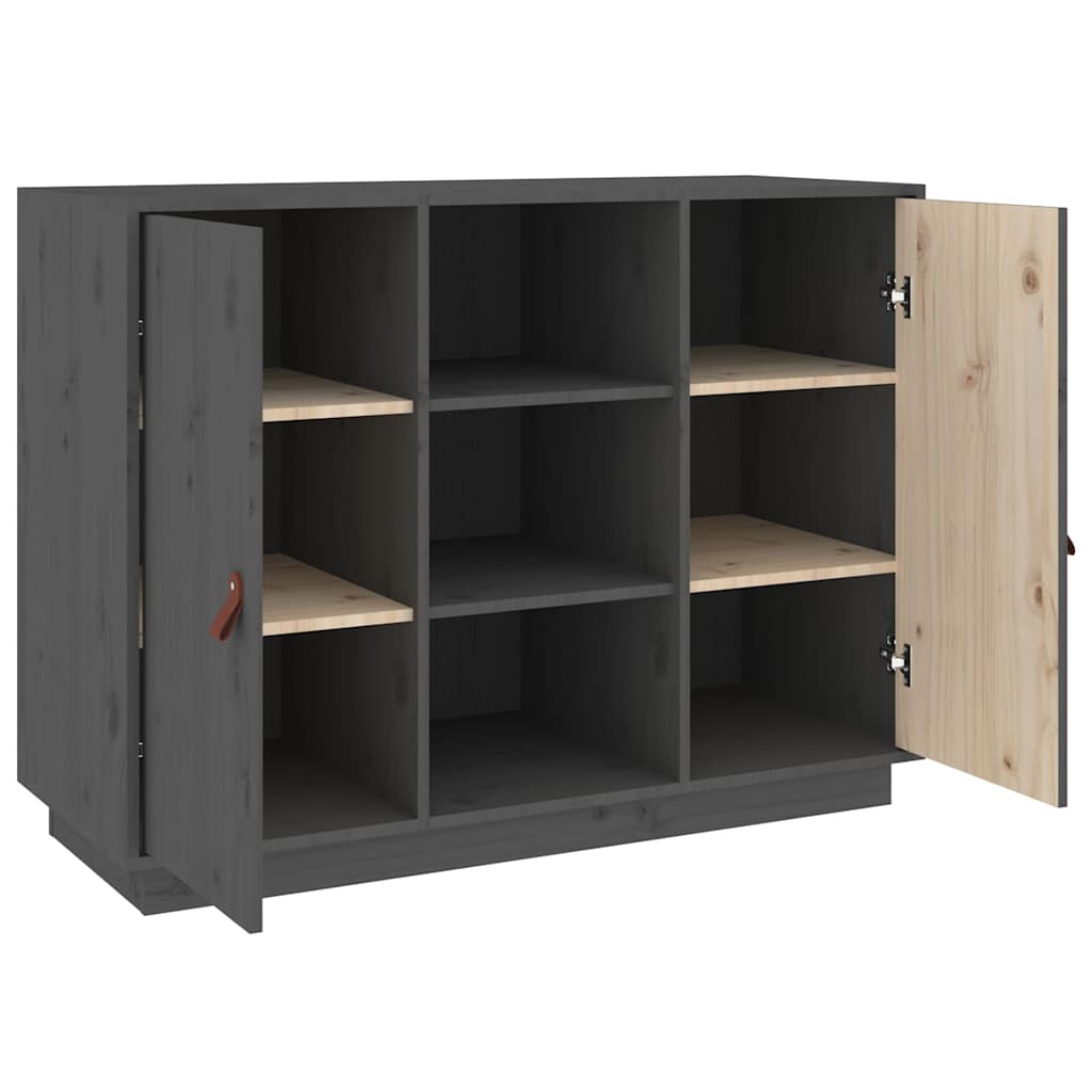 vidaXL Komoda, szara, 100x40x75 cm, lite drewno sosnowe