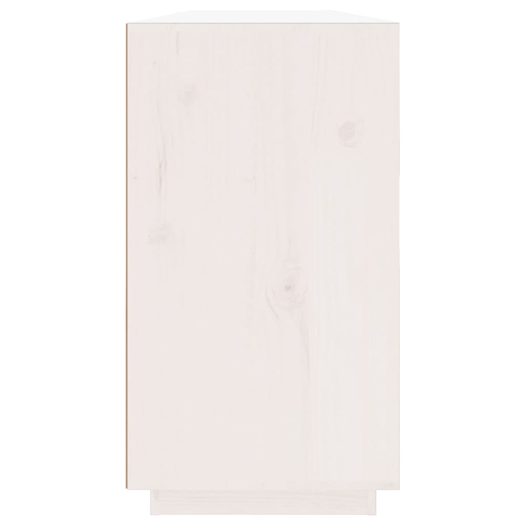 vidaXL Komoda, biała, 100x40x75 cm, lite drewno sosnowe