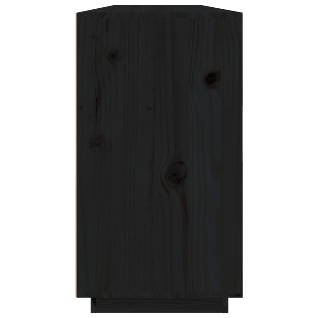 vidaXL Komoda, czarna, 100x40x75 cm, lite drewno sosnowe